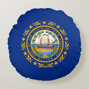 Staatsflagge in New Hampshire Rundes Kissen