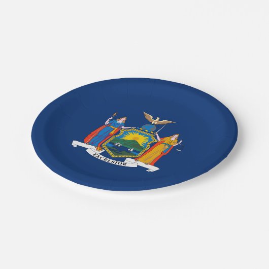 Staatsflagge in New York Pappteller (Schrägansicht)