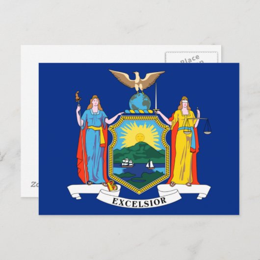Staatsflagge in New York Postkarte (Vorne/Hinten)