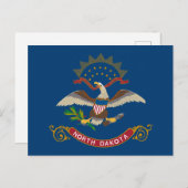 Staatsflagge in Nord-Dakota Postkarte (Vorne/Hinten)
