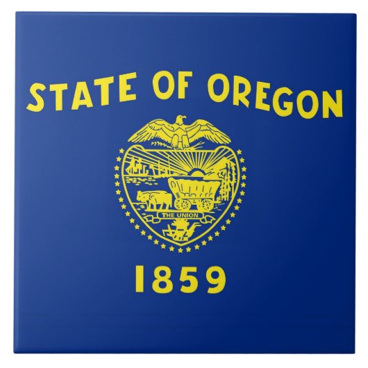 Staatsflagge in Oregon Fliese (Vorderseite)