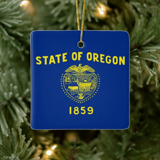 Staatsflagge in Oregon Keramikornament (Baum)