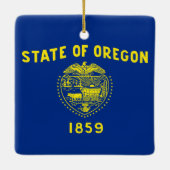 Staatsflagge in Oregon Keramikornament (Rückseite)