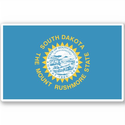 Staatsflagge in Süddakota Aufkleber (Vorderseite)