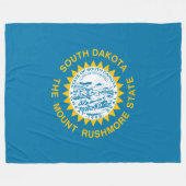 Staatsflagge in Süddakota Fleecedecke (Vorderseite (Horizontal))