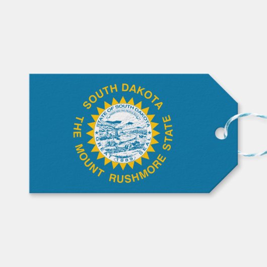 Staatsflagge in Süddakota Geschenkanhänger (Vorderseite (Horizontal))