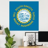 Staatsflagge in Süddakota Poster (Heimbüro)
