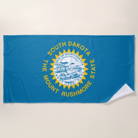 Staatsflagge in Süddakota Strandtuch (Vorderseite)