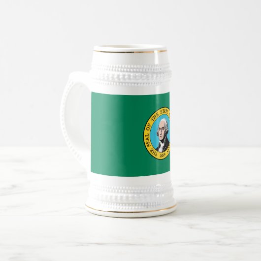Staatsflagge in Washington Bierglas (Vorderseite Links)