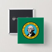 Staatsflagge in Washington Button (Vorne & Hinten)