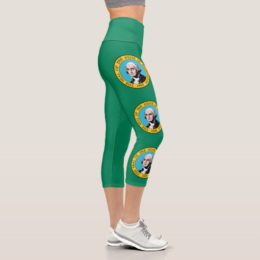 Staatsflagge in Washington Capri Leggings (Rechts)