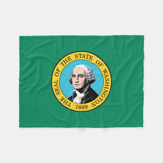 Staatsflagge in Washington Fleecedecke (Vorderseite (Horizontal))