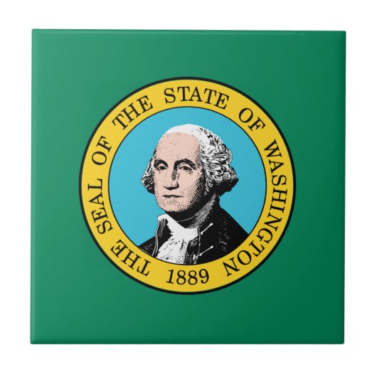 Staatsflagge in Washington Fliese (Vorderseite)