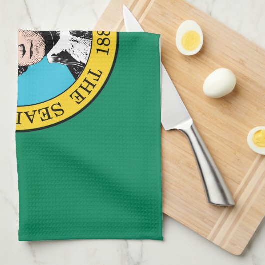 Staatsflagge in Washington Geschirrtuch (Viertel Falte)