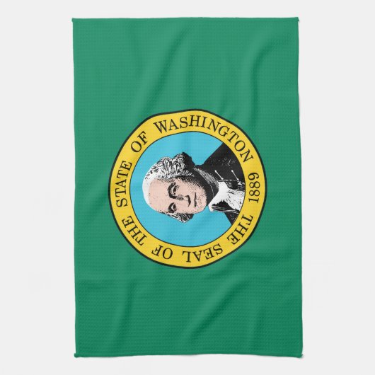 Staatsflagge in Washington Geschirrtuch (Vertikal)