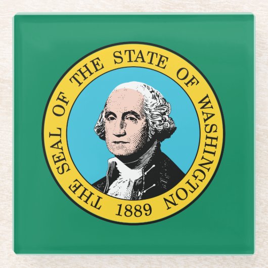 Staatsflagge in Washington Glasuntersetzer (Vorderseite)