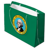 Staatsflagge in Washington Große Geschenktüte (Rückseite Schrägansicht)
