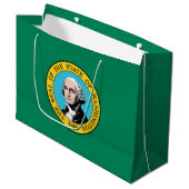 Staatsflagge in Washington Große Geschenktüte (Vorderseite Schrägansicht)