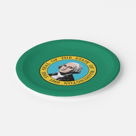 Staatsflagge in Washington Pappteller (Schrägansicht)