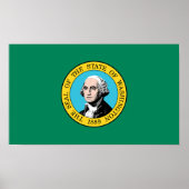 Staatsflagge in Washington Poster (Vorne)