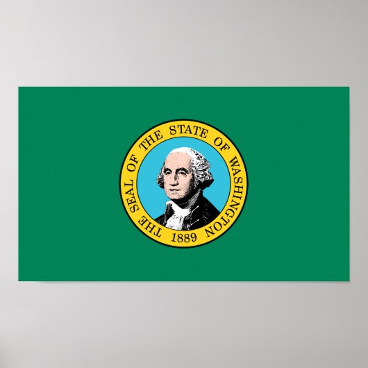 Staatsflagge in Washington Poster (Vorne)