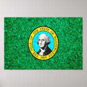 Staatsflagge in Washington Poster (Vorne)