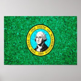 Staatsflagge in Washington Poster