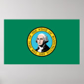 Staatsflagge in Washington Poster (Vorne)