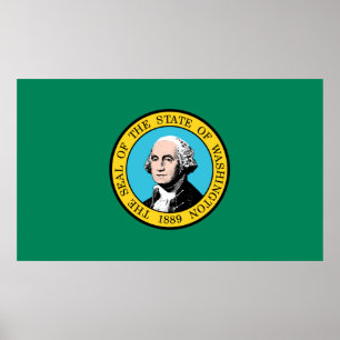 Staatsflagge in Washington Poster
