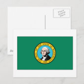 Staatsflagge in Washington Postkarte (Vorne/Hinten)