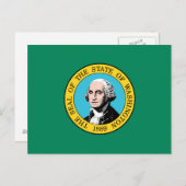 Staatsflagge in Washington Postkarte (Vorne/Hinten)