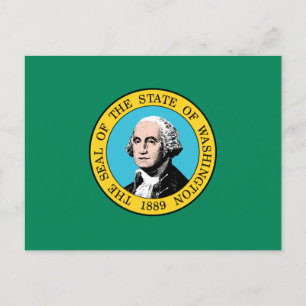 Staatsflagge in Washington Postkarte