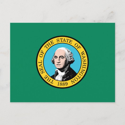Staatsflagge in Washington Postkarte (Vorderseite)