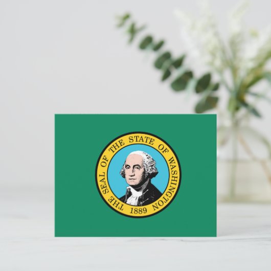 Staatsflagge in Washington Postkarte (Stehend Vorderseite)