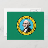 Staatsflagge in Washington Postkarte (Vorne/Hinten)
