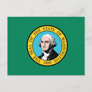 Staatsflagge in Washington Postkarte