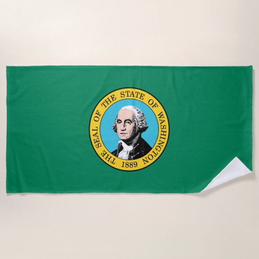 Staatsflagge in Washington Strandtuch (Vorderseite)