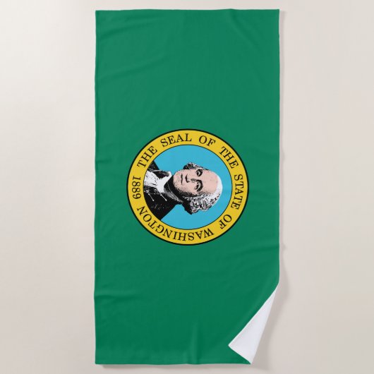 Staatsflagge in Washington Strandtuch (Vorderseite)