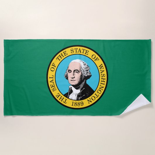 Staatsflagge in Washington Strandtuch (Vorderseite)