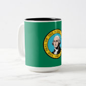 Staatsflagge in Washington Zweifarbige Tasse (Vorderseite Links)