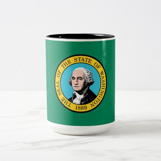 Staatsflagge in Washington Zweifarbige Tasse (Mittel)