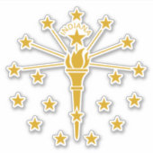 Staatsflagge Indiana Aufkleber (Vorderseite)
