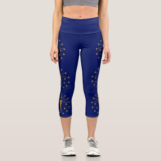 Staatsflagge Indiana Capri Leggings (Vorderseite)