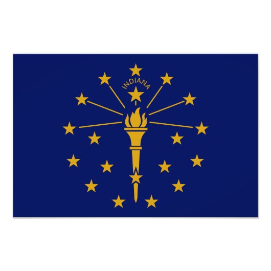 Staatsflagge Indiana Fotodruck (Vorne)