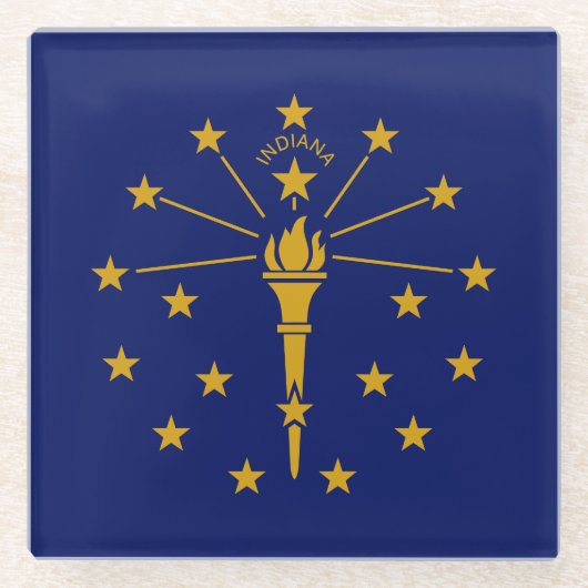 Staatsflagge Indiana Glasuntersetzer (Vorderseite)