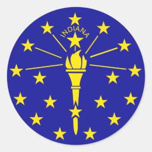 Staatsflagge Indiana Runder Aufkleber