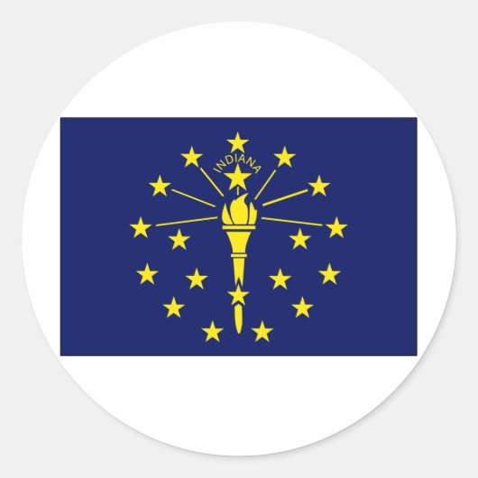 Staatsflagge Indiana Runder Aufkleber (Vorderseite)