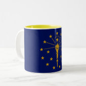 Staatsflagge Indiana Zweifarbige Tasse (Vorderseite Links)