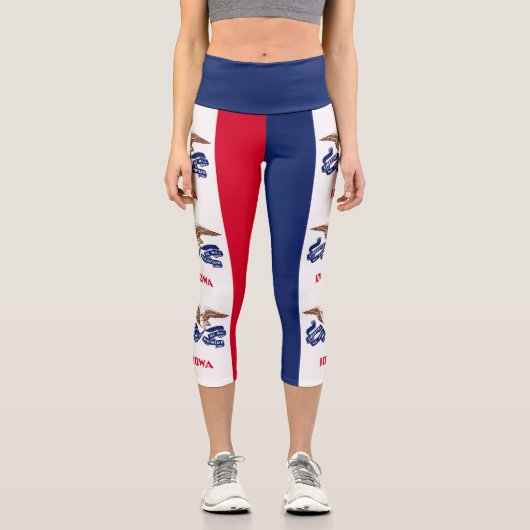 Staatsflagge Iowa Capri Leggings (Vorderseite)