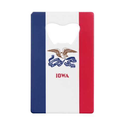 Staatsflagge Iowa Geldbeutel Flaschenöffner (Vorderseite)
